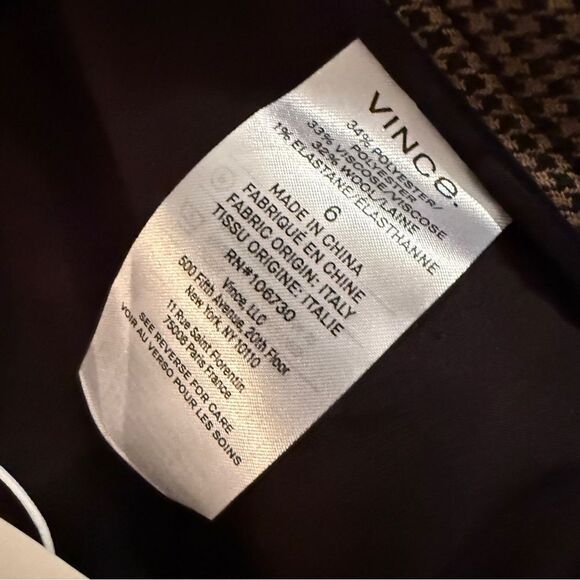 Vince Houndstooth pleated woven wide-leg pants New - Picture 7 of 10